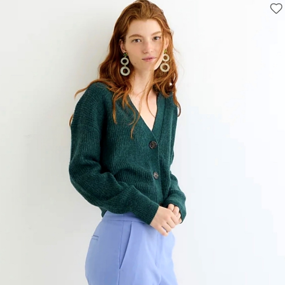 J. Crew Ribbed V Neck Cardigan Sweater